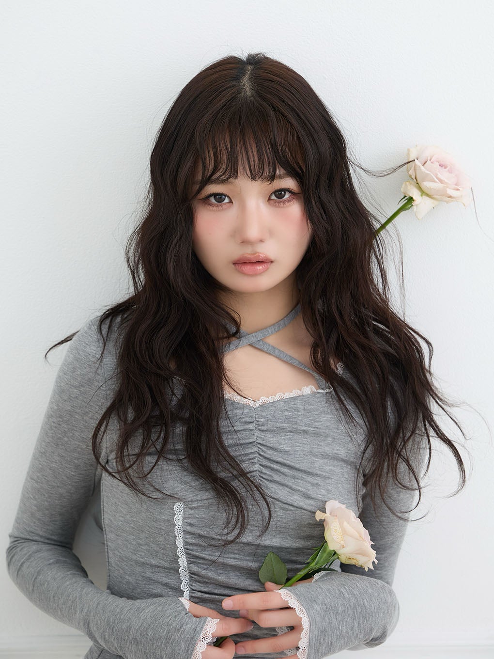 【BUBBLES】スクエアギャザートップス