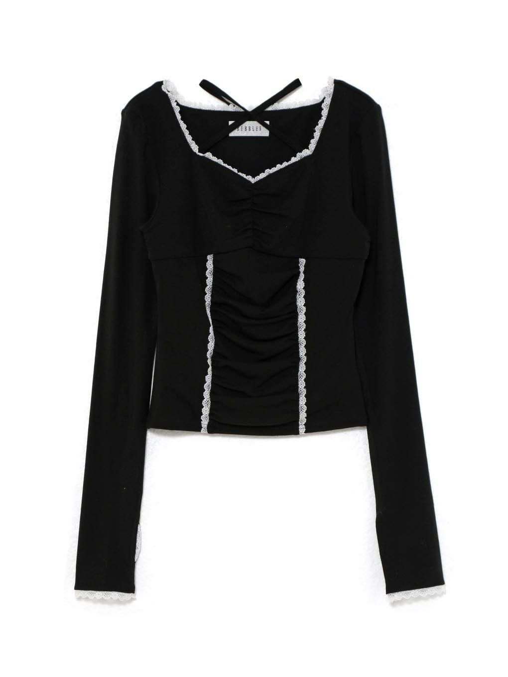 【BUBBLES】スクエアギャザートップス