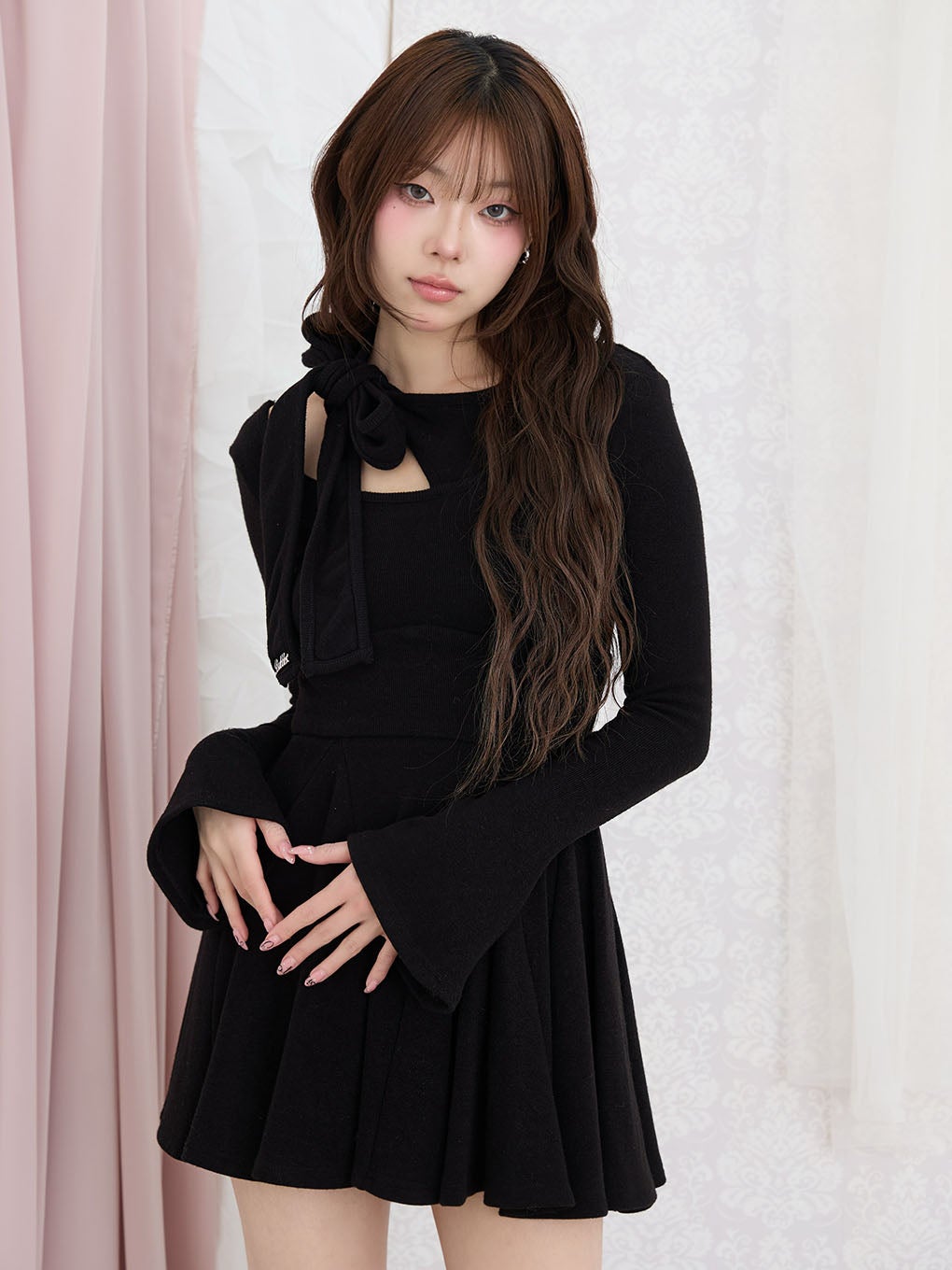 【BUBBLES】ショルダーリボンワンピース