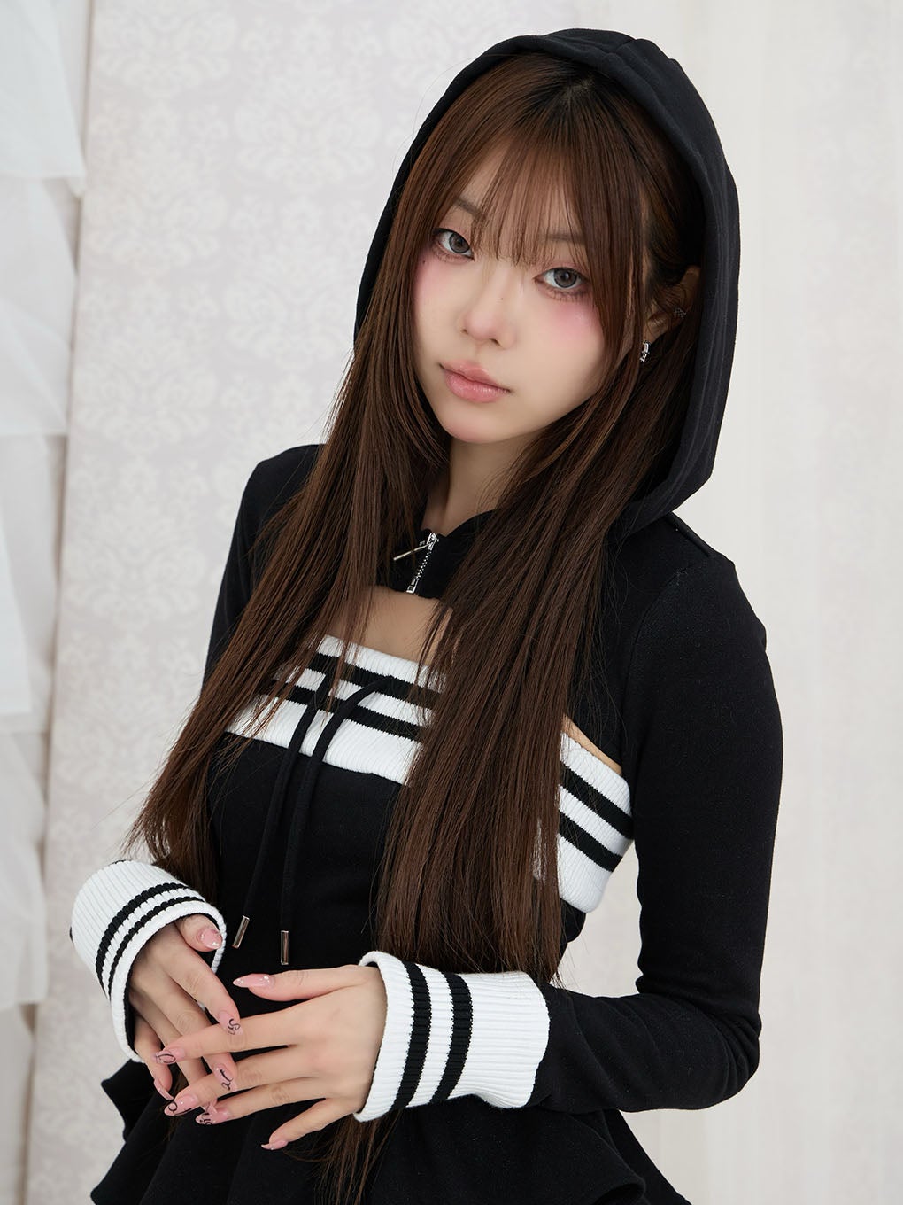 【BUBBLES】バイカラースウェットワンピース