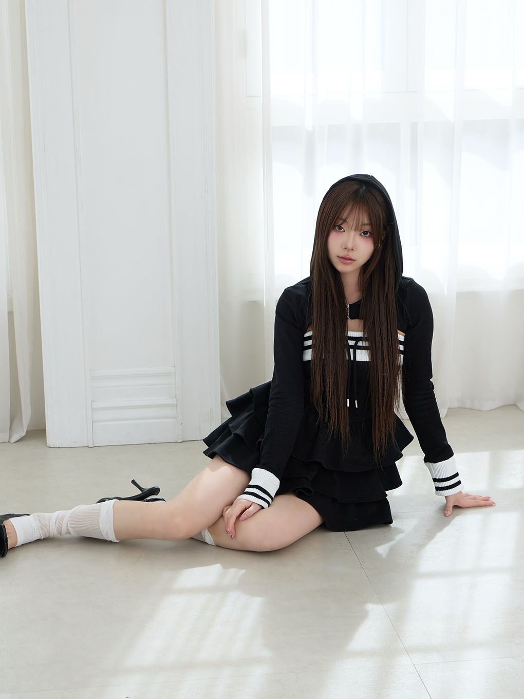 【BUBBLES】バイカラースウェットワンピース