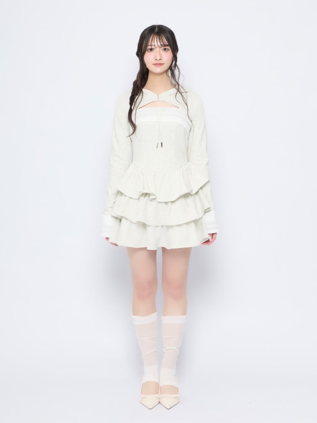 【BUBBLES】バイカラースウェットワンピース