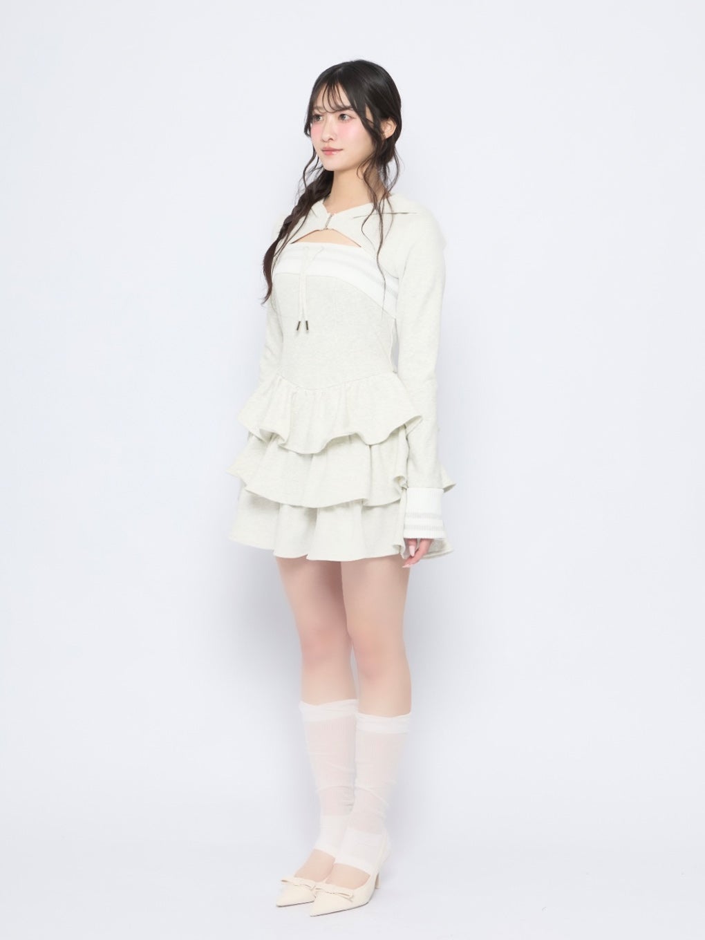【BUBBLES】シャツスウェットワンピース BUBBLES】バイカラースウェットワンピース | sparkling mall online store