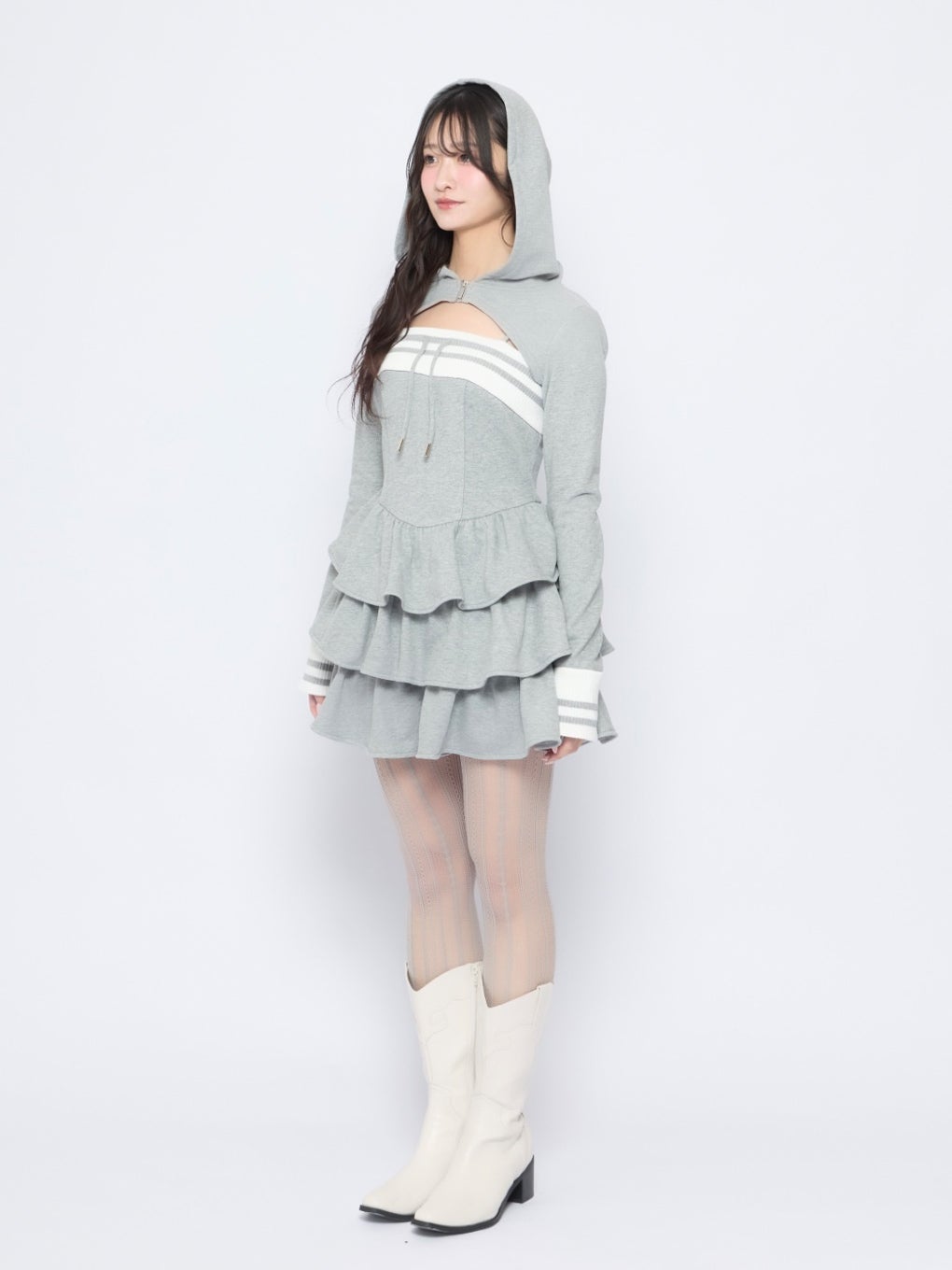 【BUBBLES】バイカラースウェットワンピース