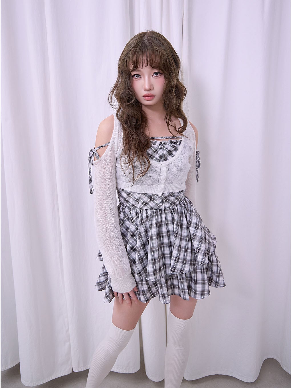 【BUBBLES】オープンショルダーコケットワンピース