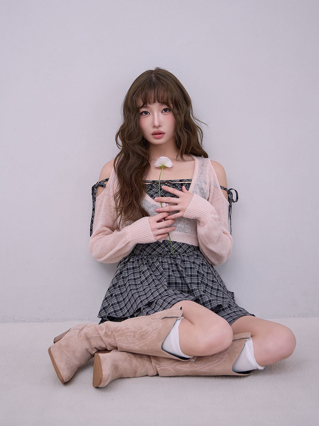 【BUBBLES】オープンショルダーコケットワンピース