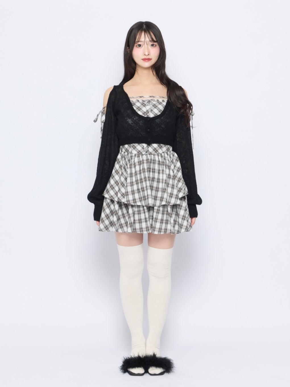 【BUBBLES】オープンショルダーコケットワンピース