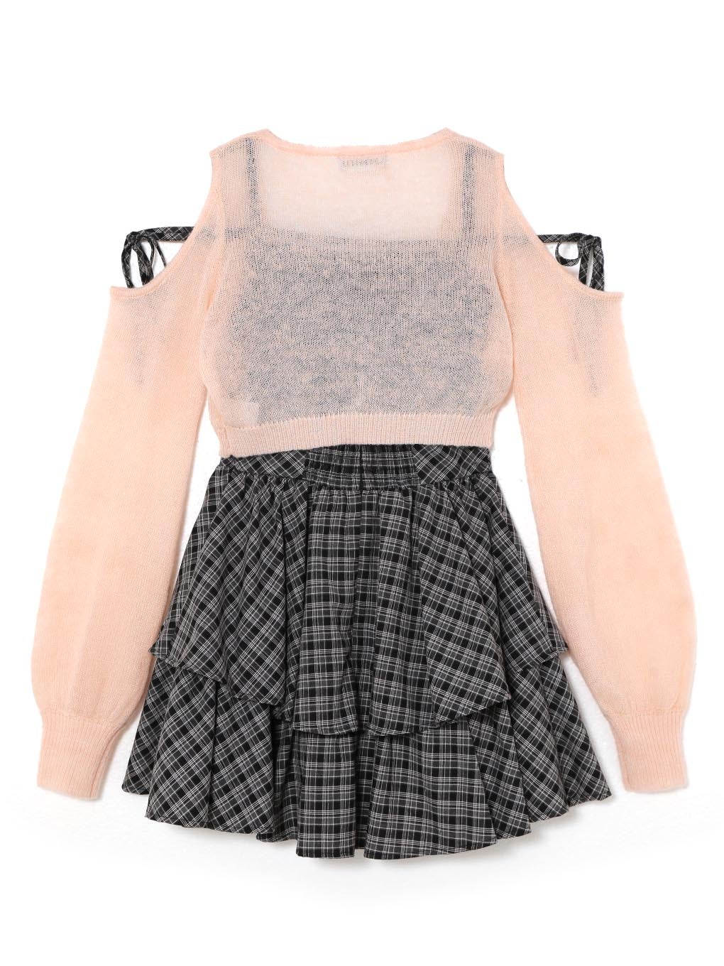 【BUBBLES】オープンショルダーコケットワンピース