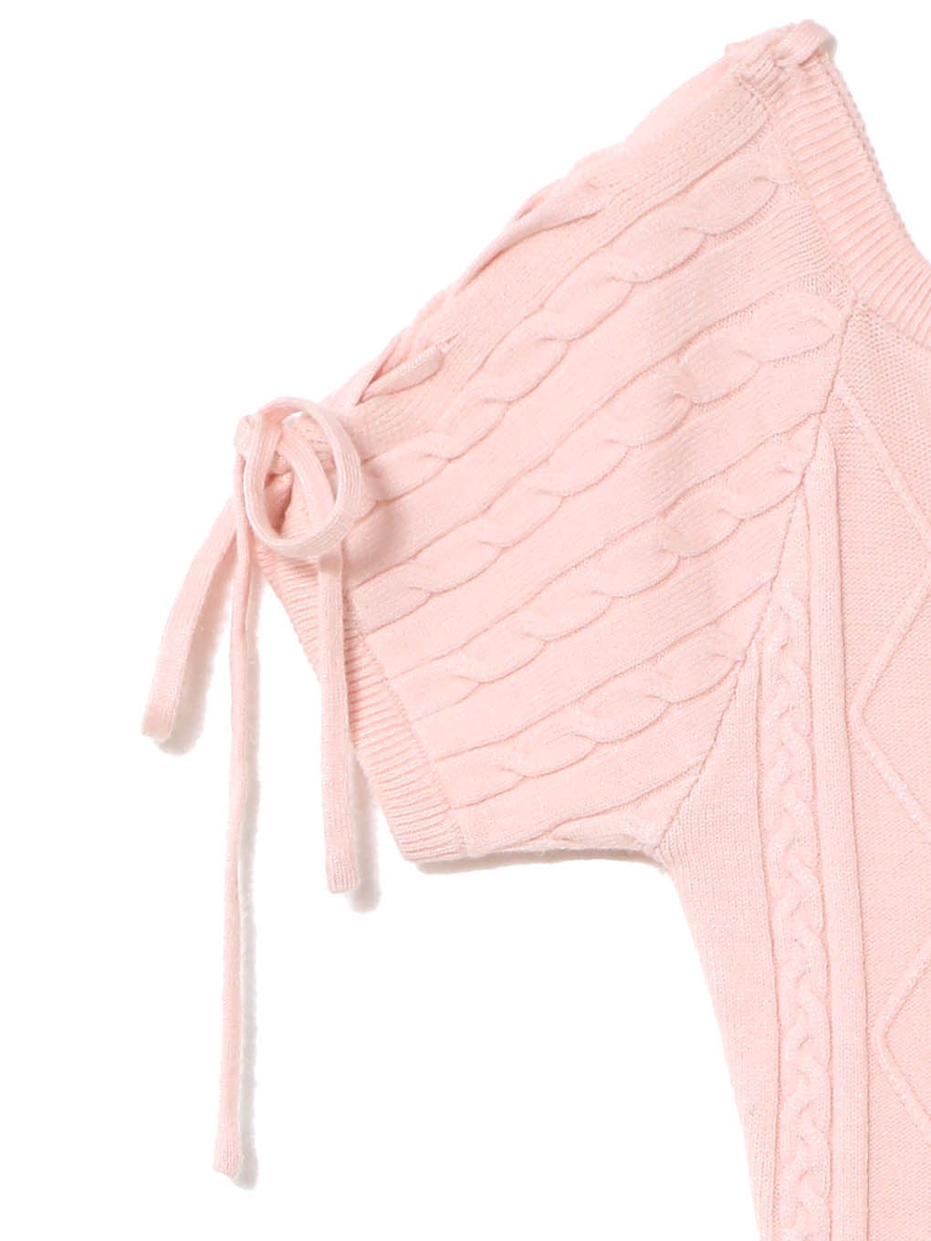 【BUBBLES】オフショルケーブルニットワンピース