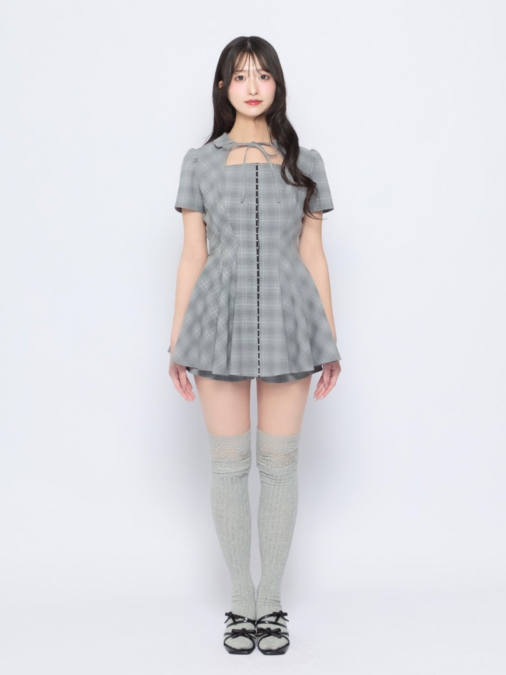 【BUBBLES】バックリボンペプラムセットアップ