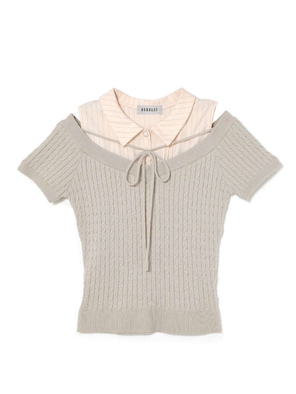 【BUBBLES】レイヤードオフショルトップス