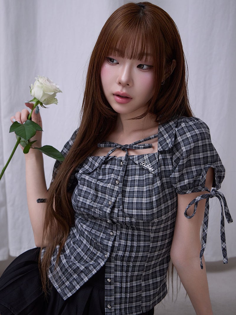 BUBBLES】リボンスリーブシャツトップス | sparkling mall online store
