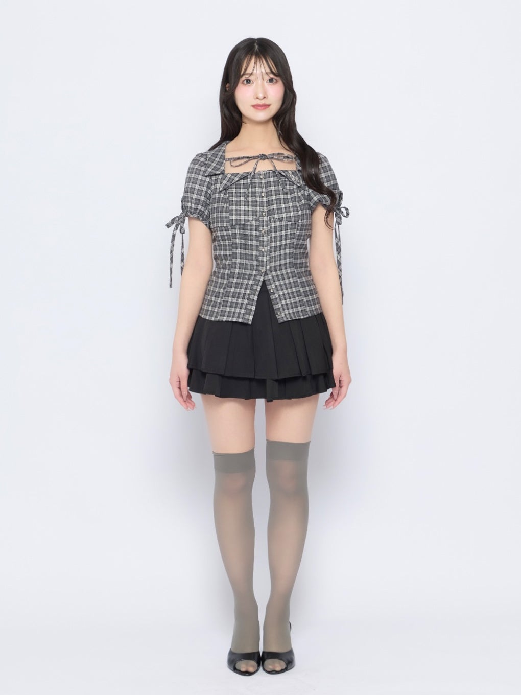 【BUBBLES】リボンスリーブシャツトップス