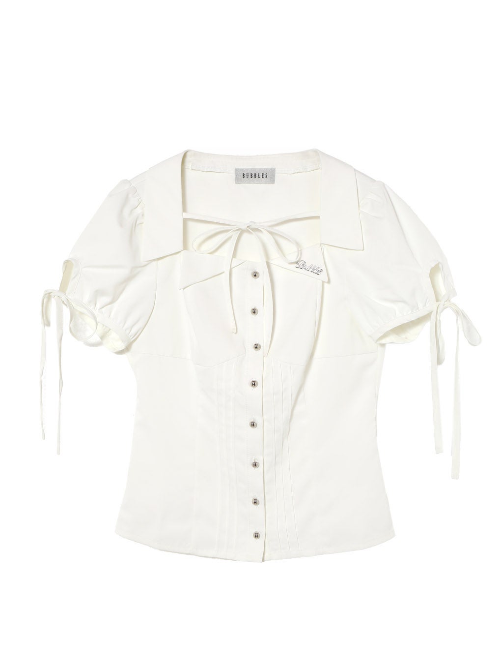 【BUBBLES】リボンスリーブシャツトップス