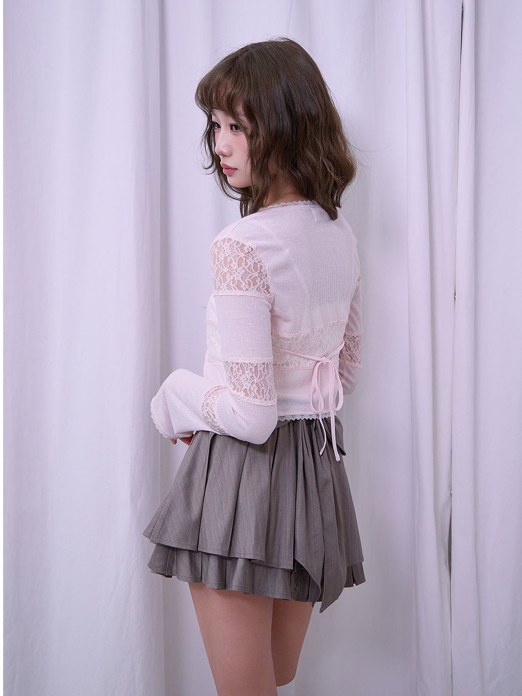 【BUBBLES】バックリボンプリーツスカパン