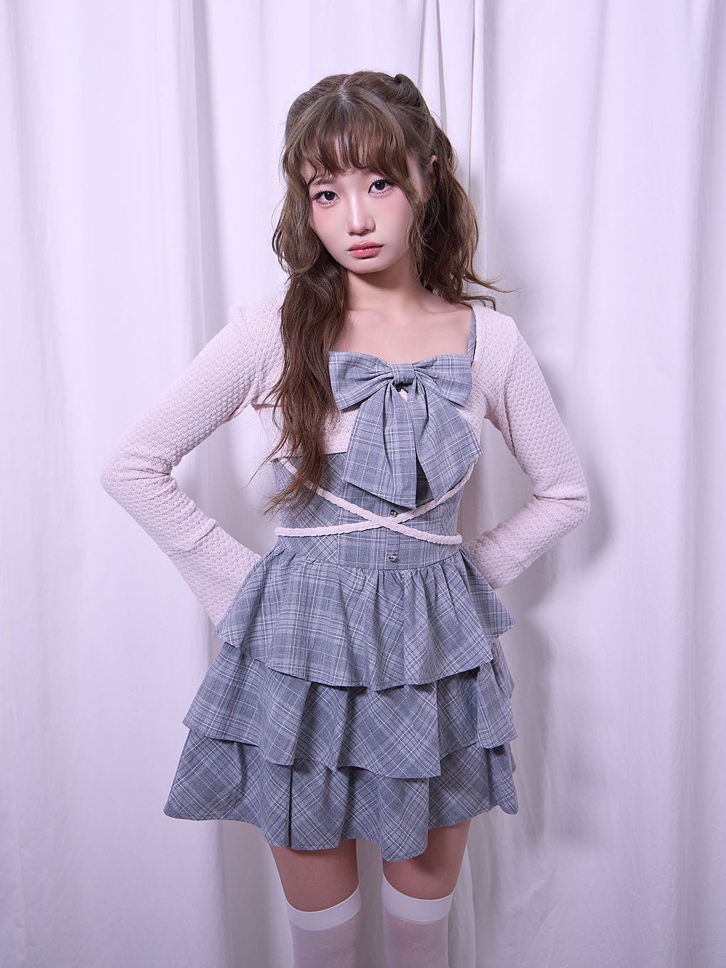 【BUBBLES】リボンティアードアンサンブルワンピース