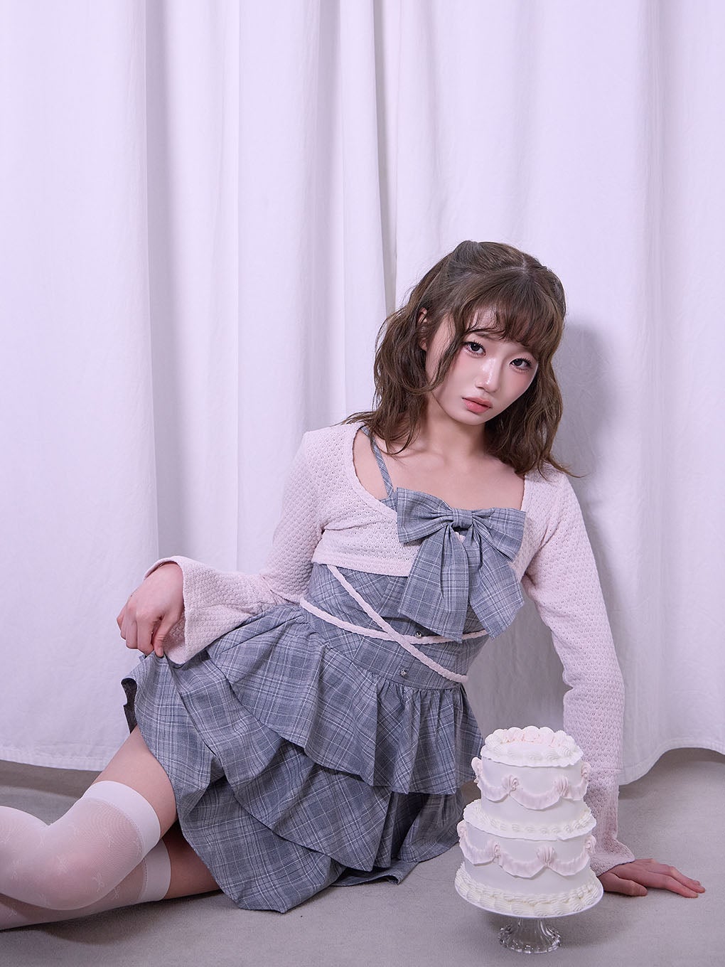 【BUBBLES】リボンティアードアンサンブルワンピース