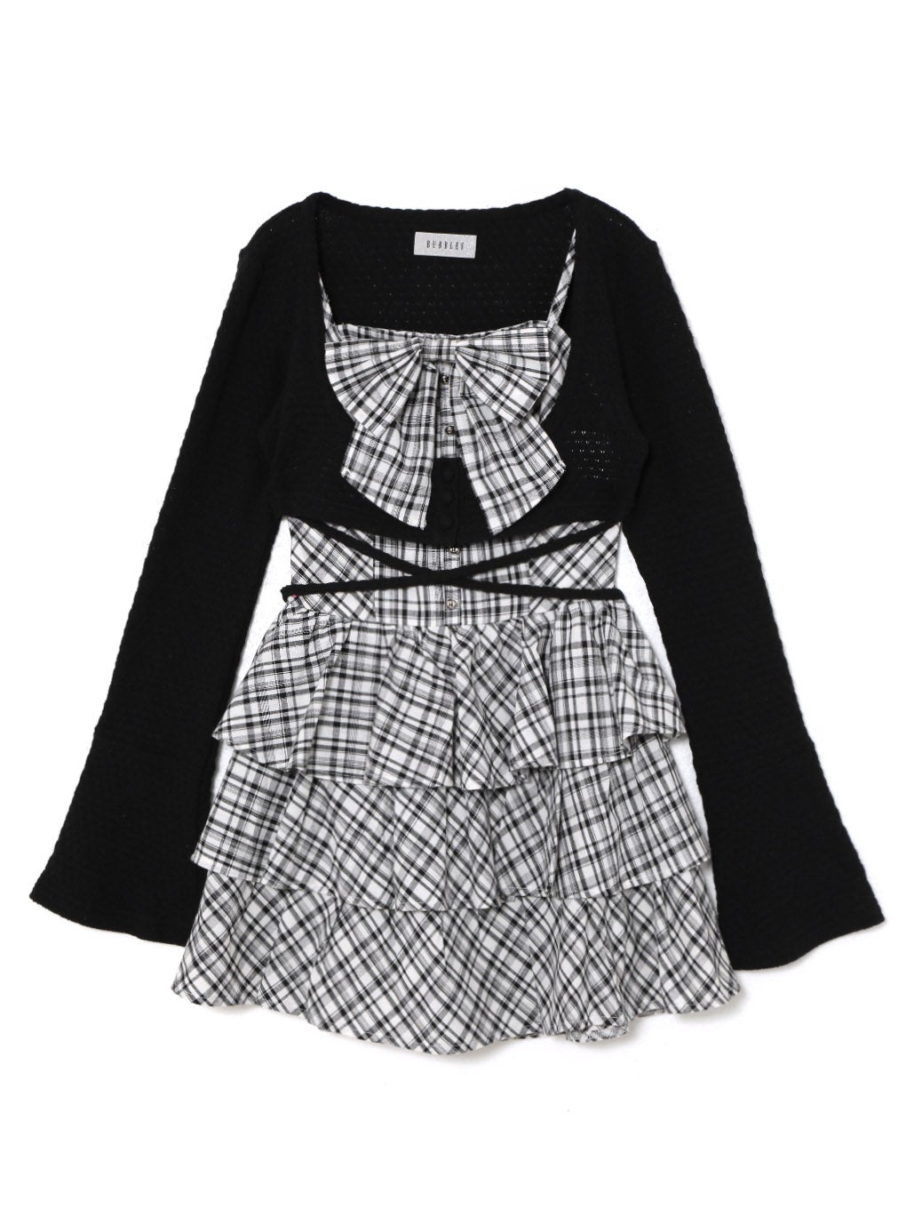 【BUBBLES】リボンティアードアンサンブルワンピース