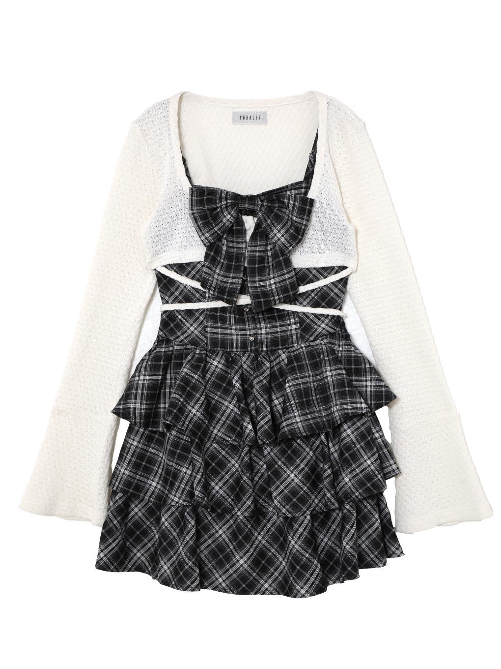 【BUBBLES】リボンティアードアンサンブルワンピース