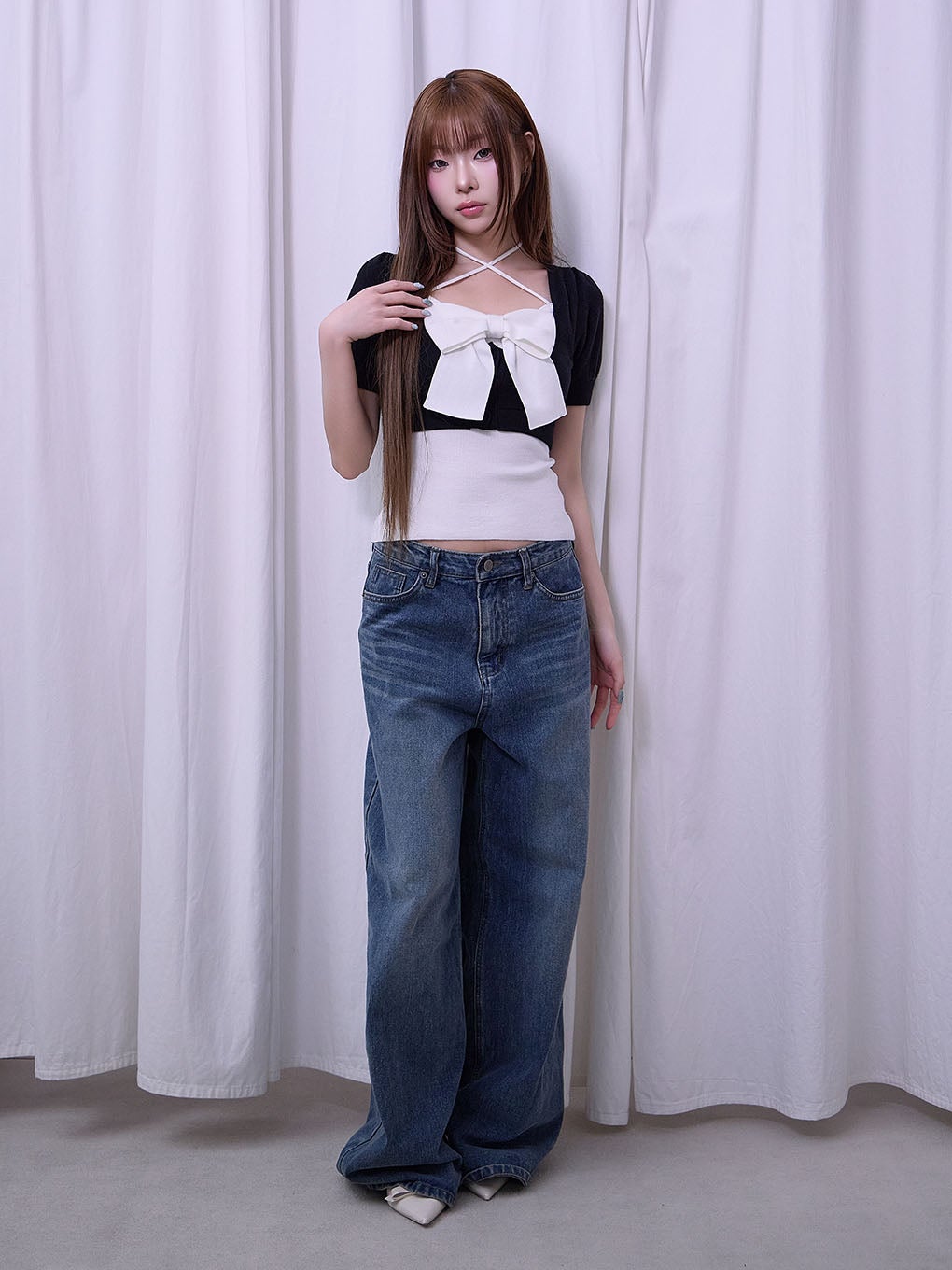 【BUBBLES】リボンニットアンサンブル