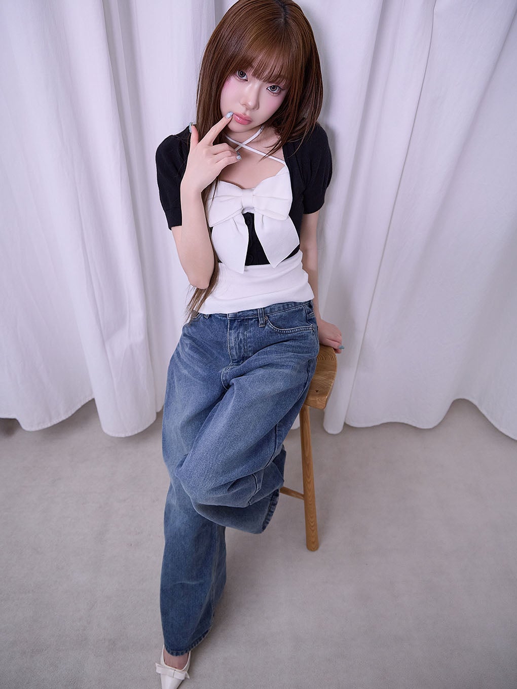 【BUBBLES】リボンニットアンサンブル