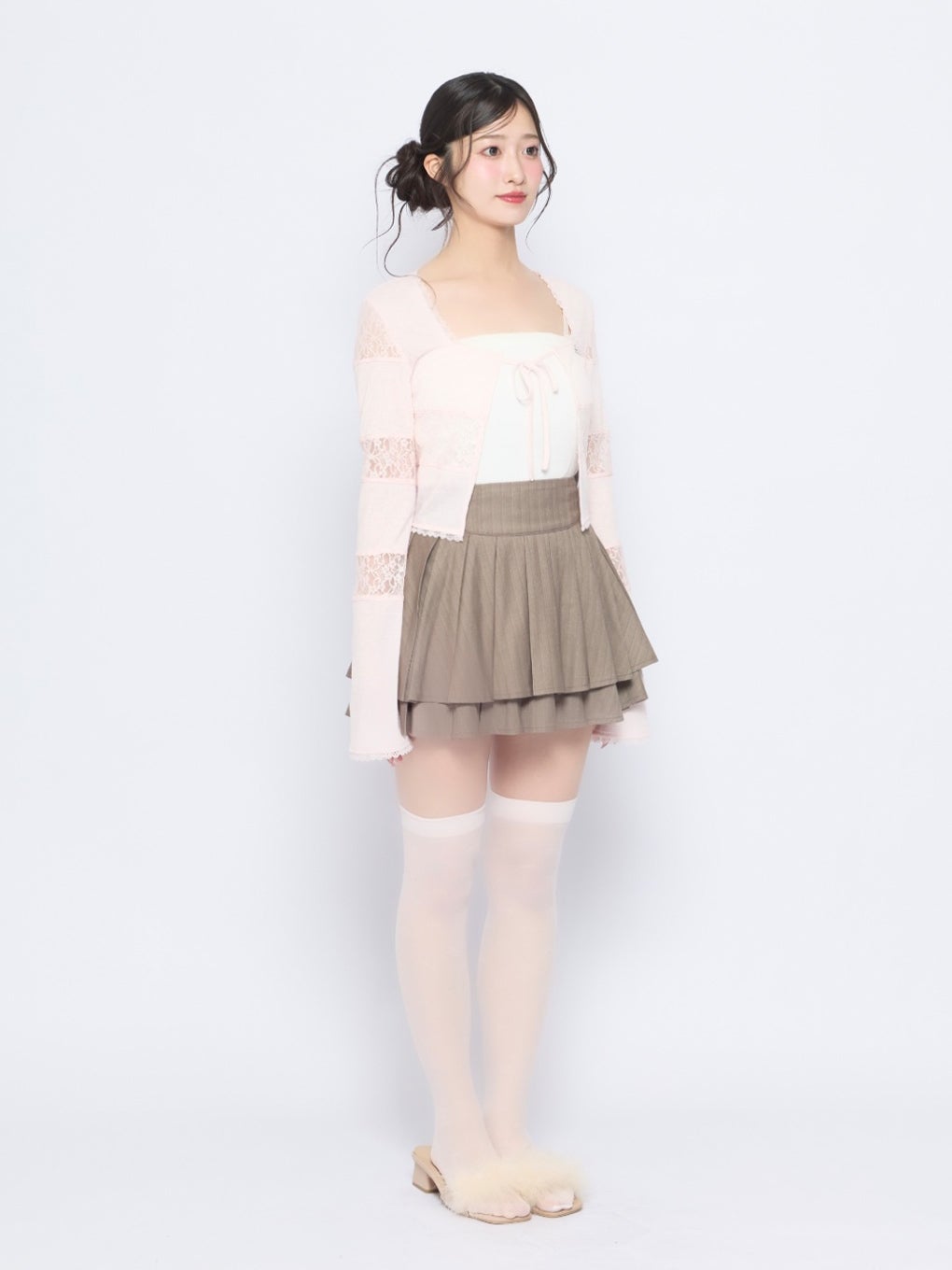 【BUBBLES】リボンレースカーデ