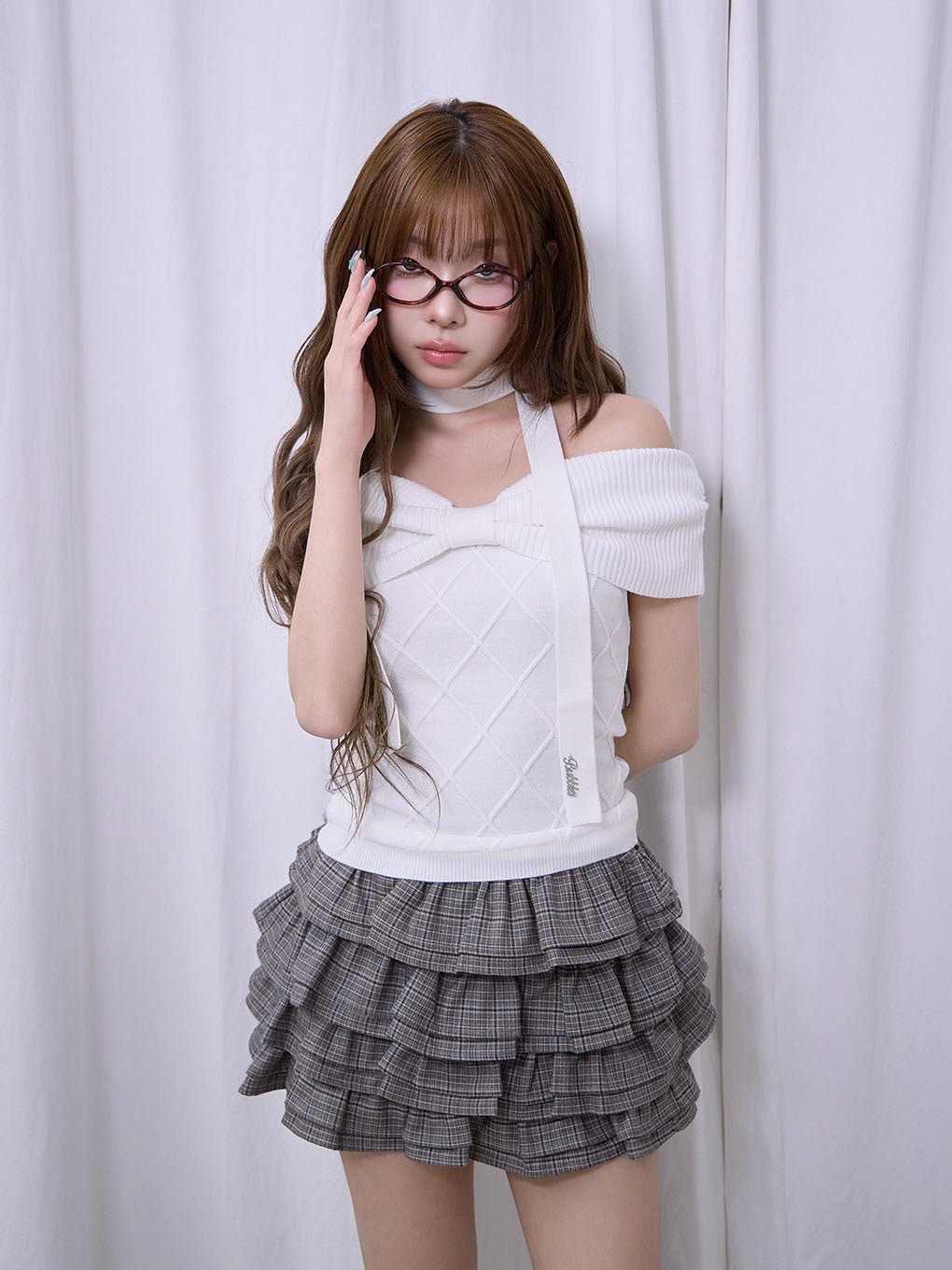 【BUBBLES】オフショルリボントップス