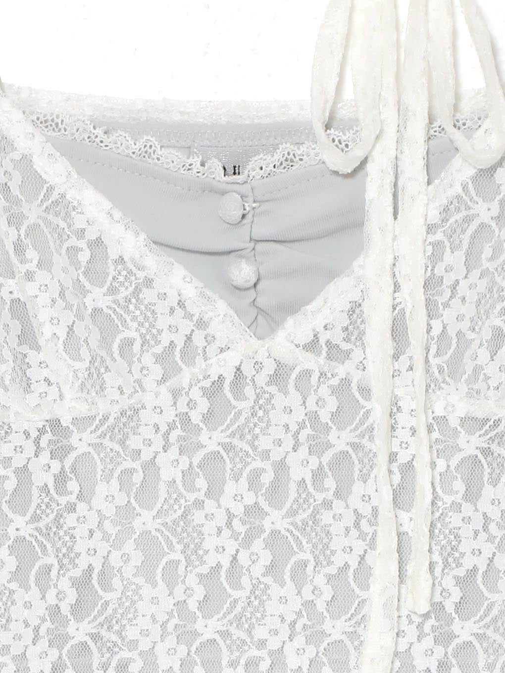 【BUBBLES】パフスリーブリボントップス