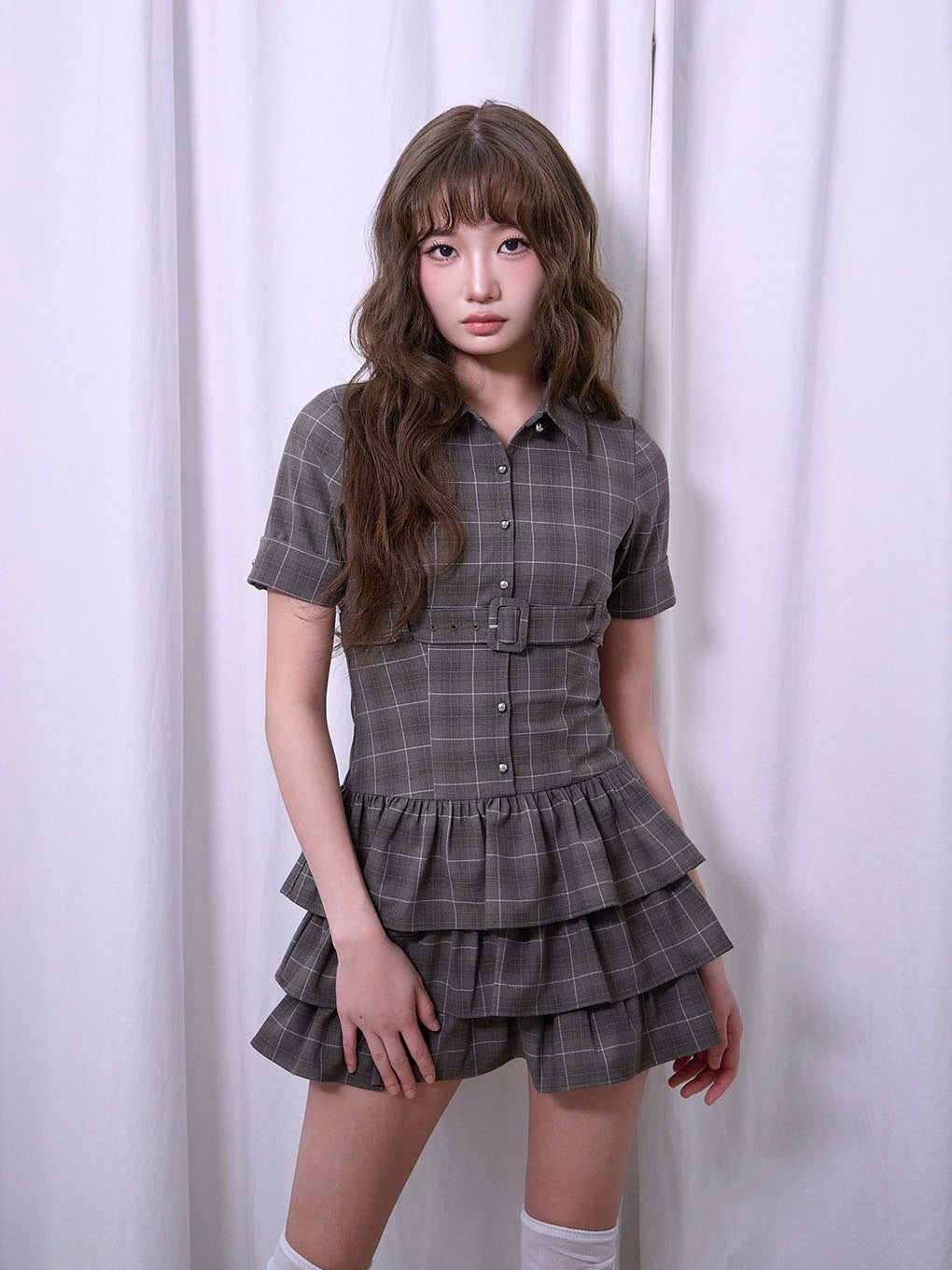 【BUBBLES】フロントベルトワンピース