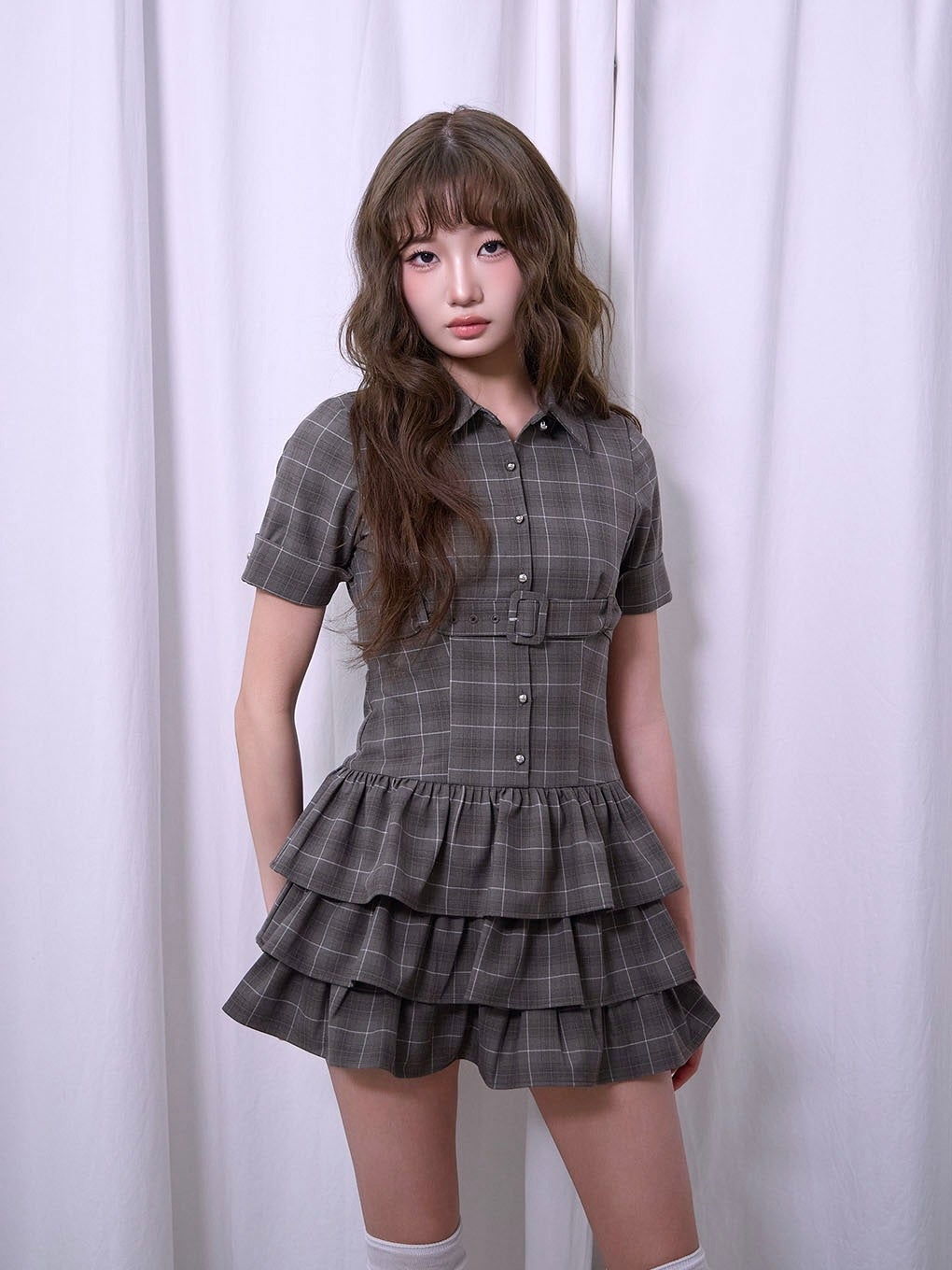 【BUBBLES】フロントベルトワンピース