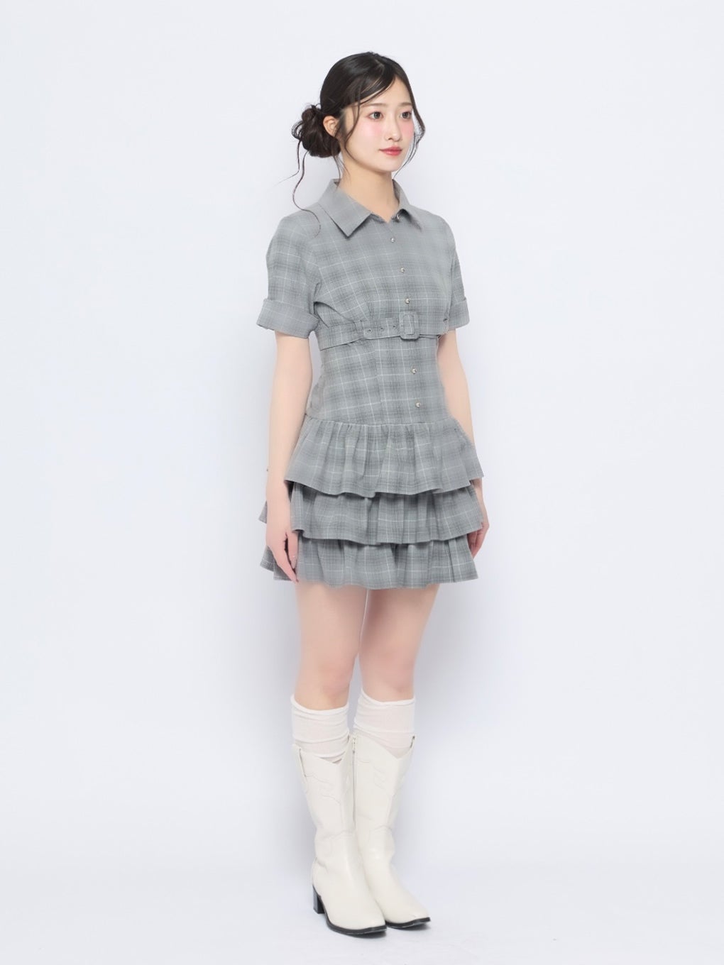 【BUBBLES】フロントベルトワンピース