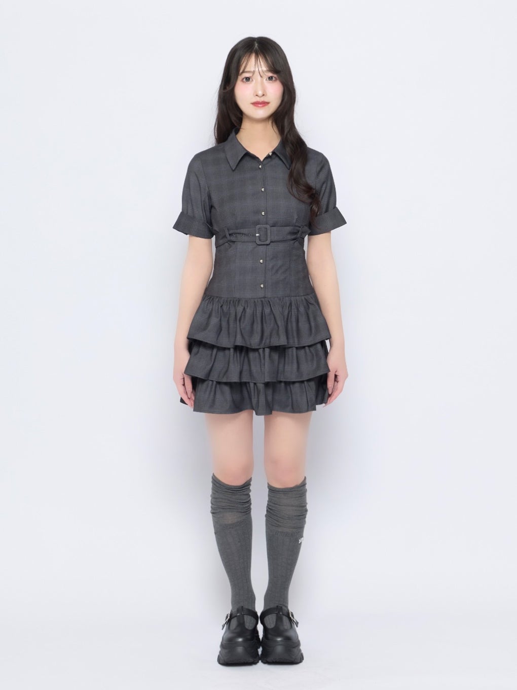 【BUBBLES】フロントベルトワンピース