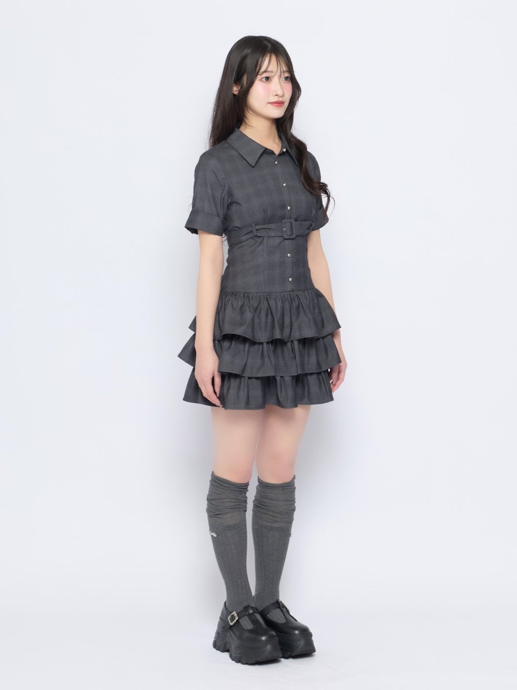 【BUBBLES】フロントベルトワンピース