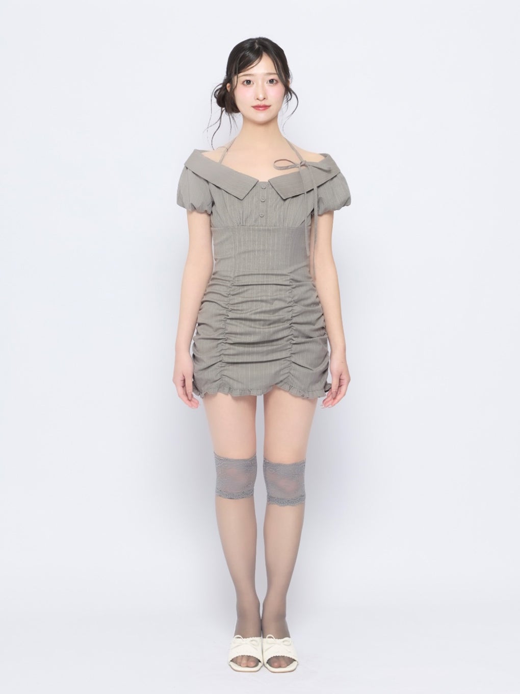 【BUBBLES】ギャザーブラウスワンピース