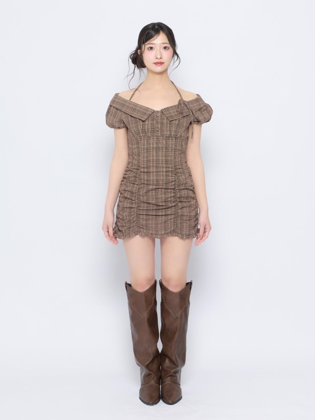 【BUBBLES】ギャザーブラウスワンピース