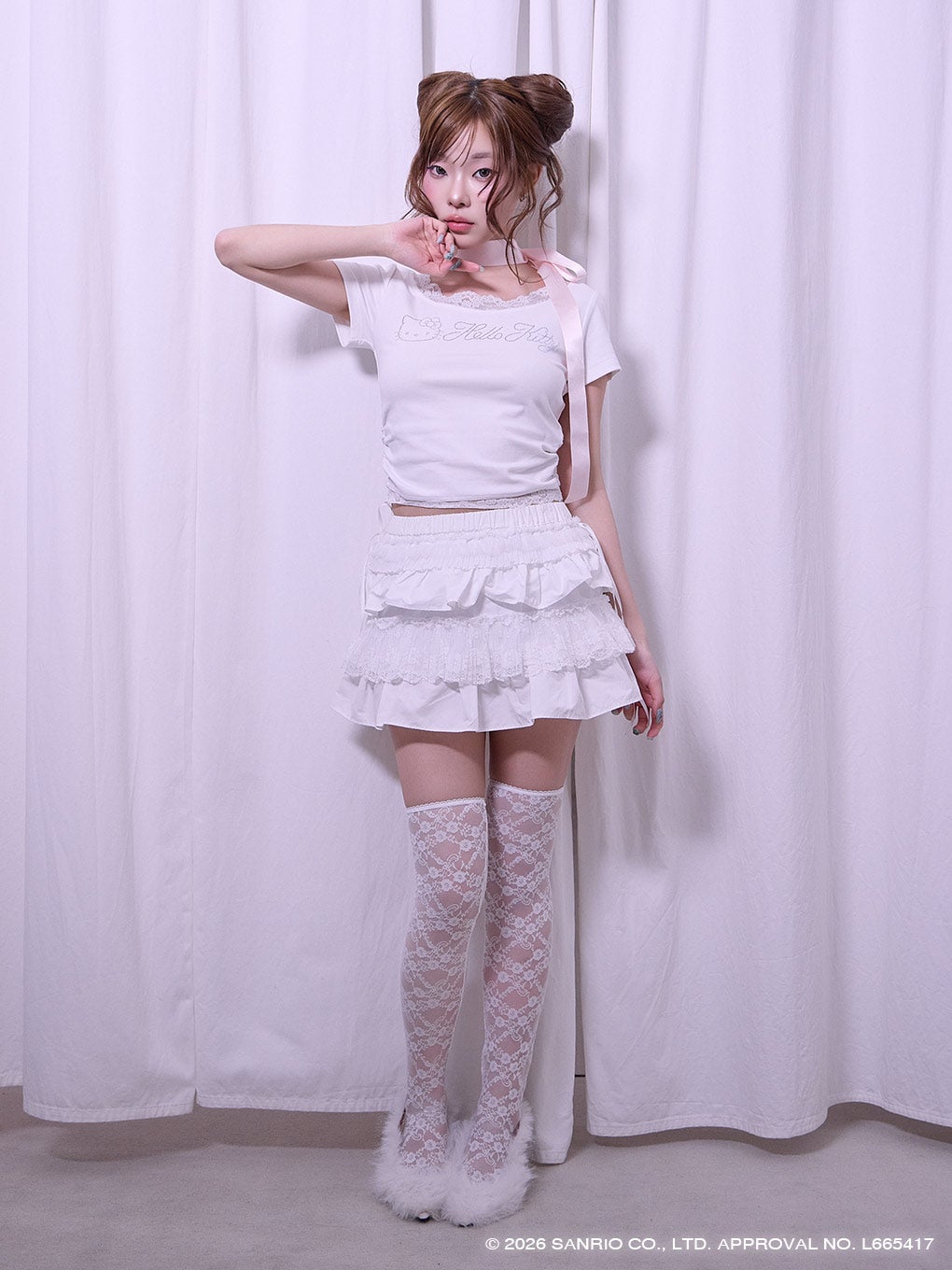 【BUBBLES】レースビジューミニTEE