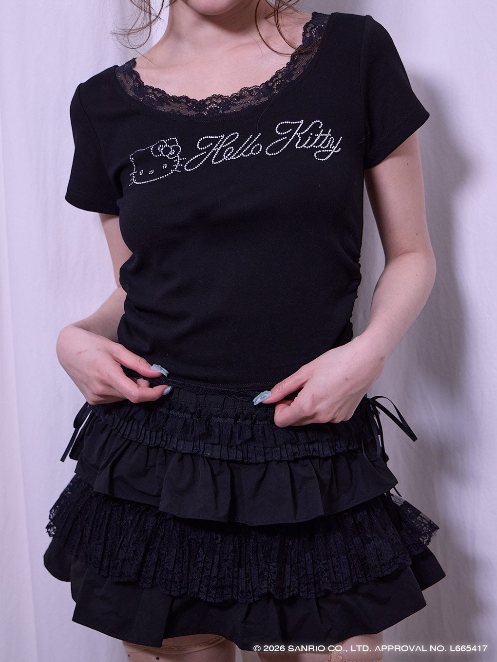 【BUBBLES】レースビジューミニTEE