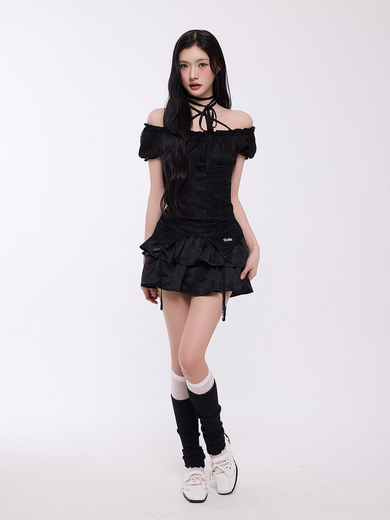 BUBBLES】サテンレースブラウス | sparkling mall online store