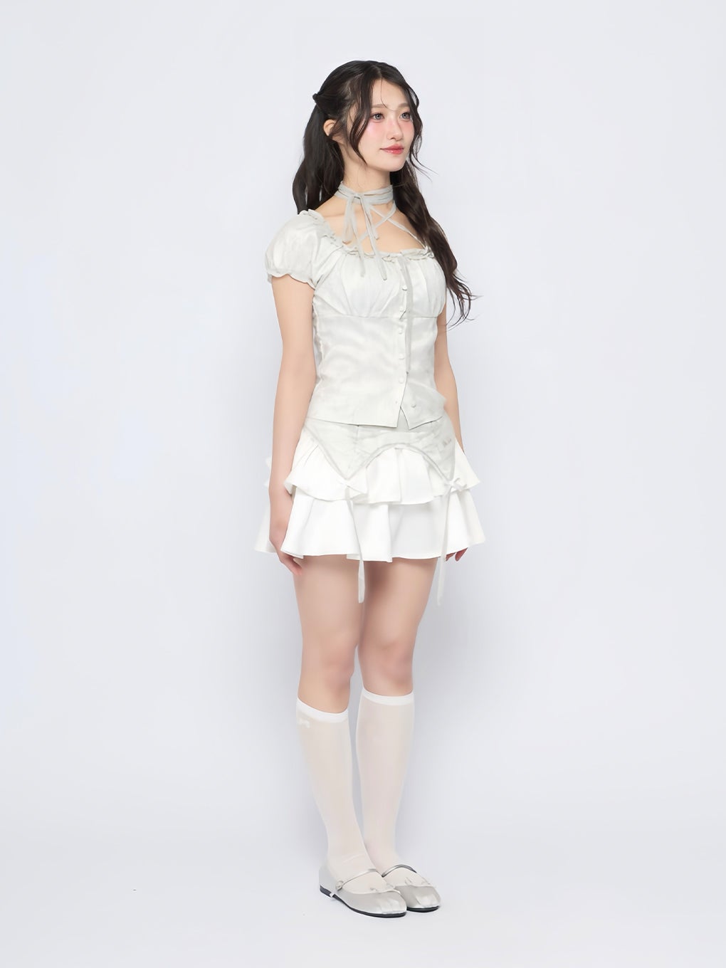 BUBBLES】サテンレースブラウス | sparkling mall online store