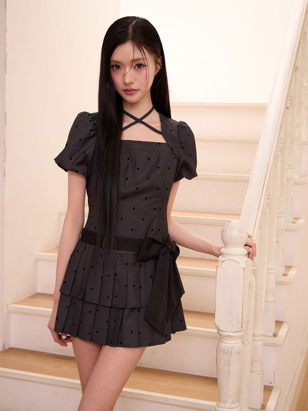 BUBBLES】ドットリボンワンピース | sparkling mall online store