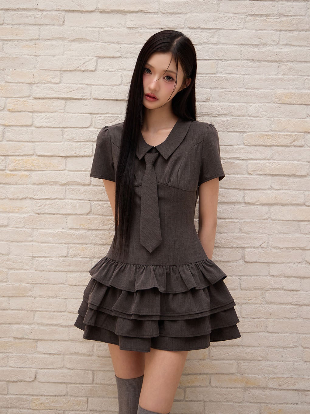 BUBBLES】ネクタイティアードワンピース | sparkling mall online store