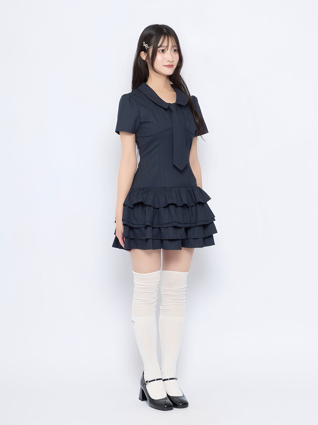 BUBBLES】ネクタイティアードワンピース | sparkling mall online store