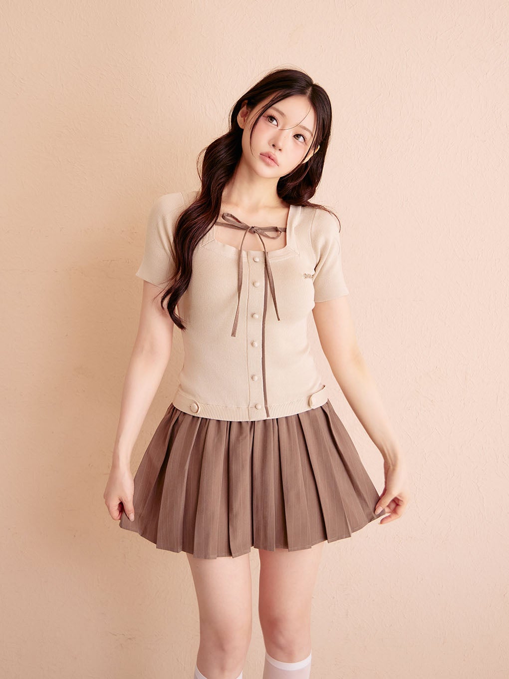 BUBBLES】プリーツニットワンピース | sparkling mall online store