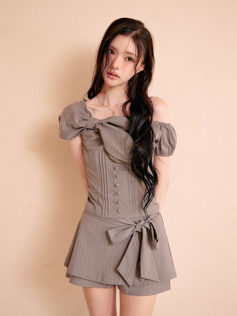 BUBBLES】リボンオフショルトップス | sparkling mall online store