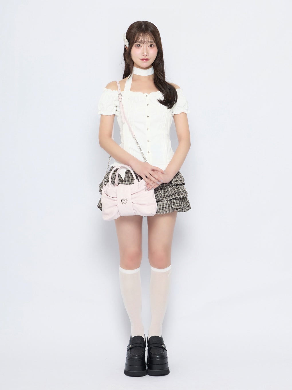 【BUBBLES】リボンキルティングショルダーバッグ