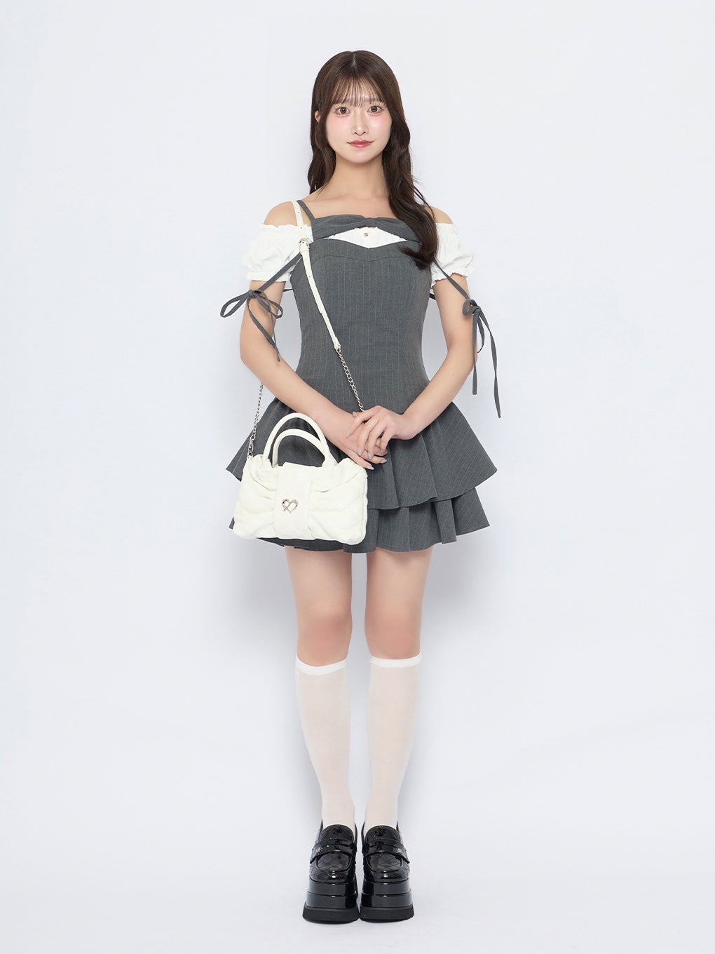 【BUBBLES】リボンキルティングショルダーバッグ