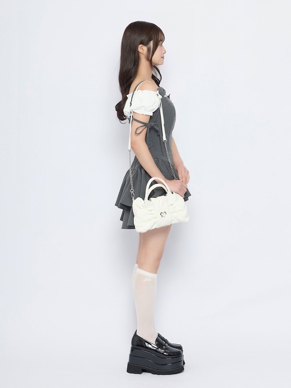 【BUBBLES】リボンキルティングショルダーバッグ