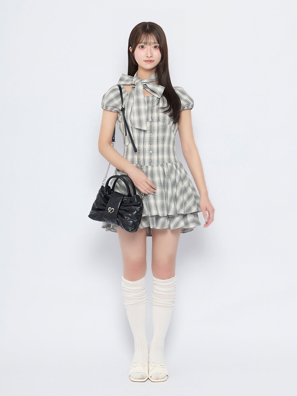 【BUBBLES】リボンキルティングショルダーバッグ