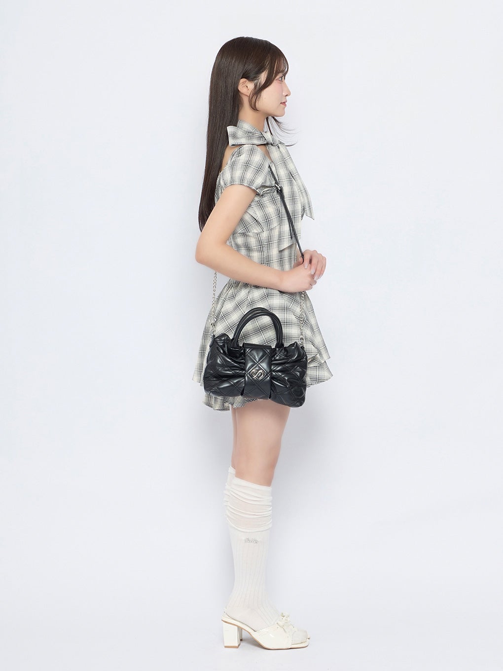 【BUBBLES】リボンキルティングショルダーバッグ