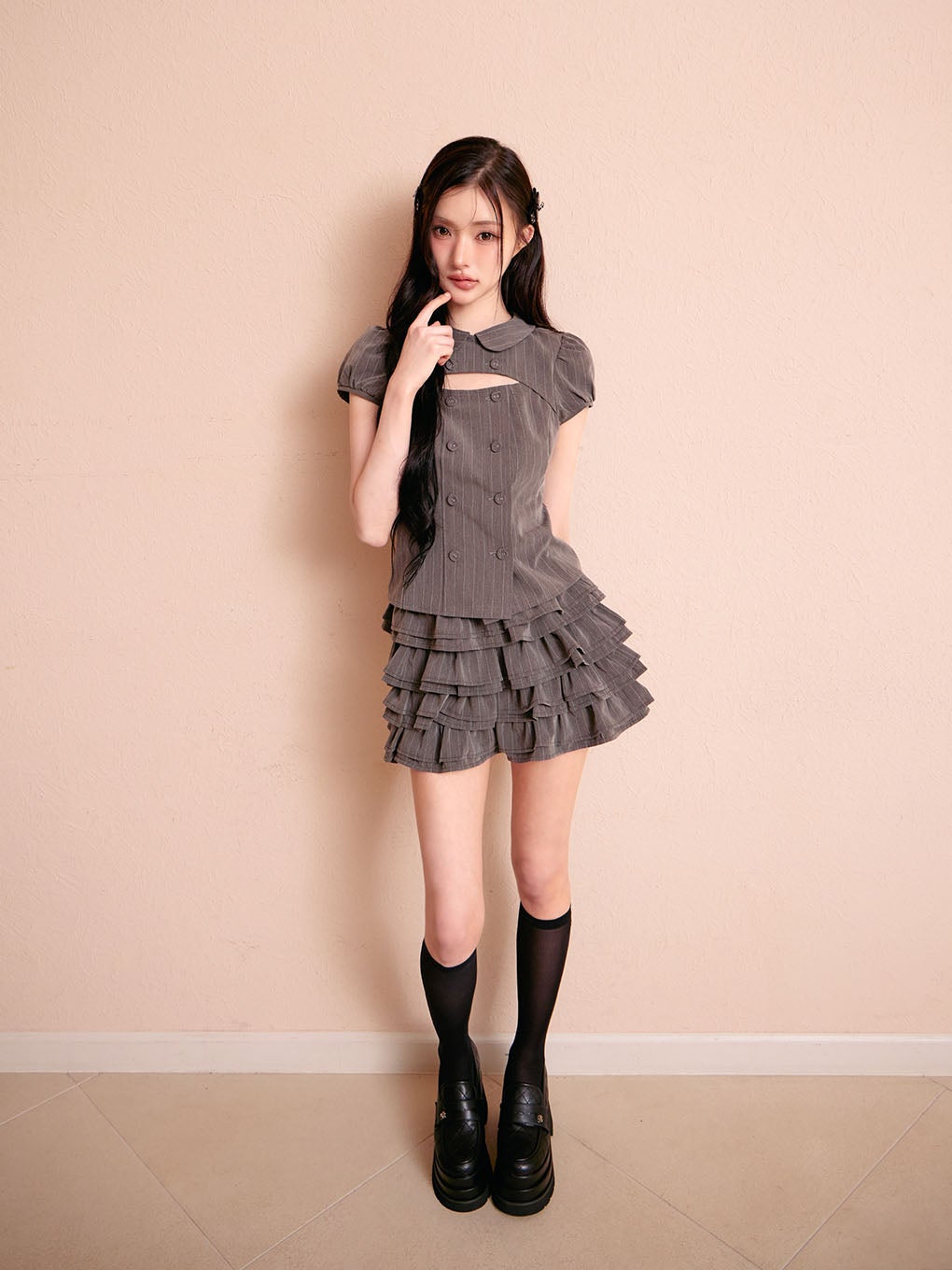 BUBBLES】ダブルボタンブラウス | sparkling mall online store